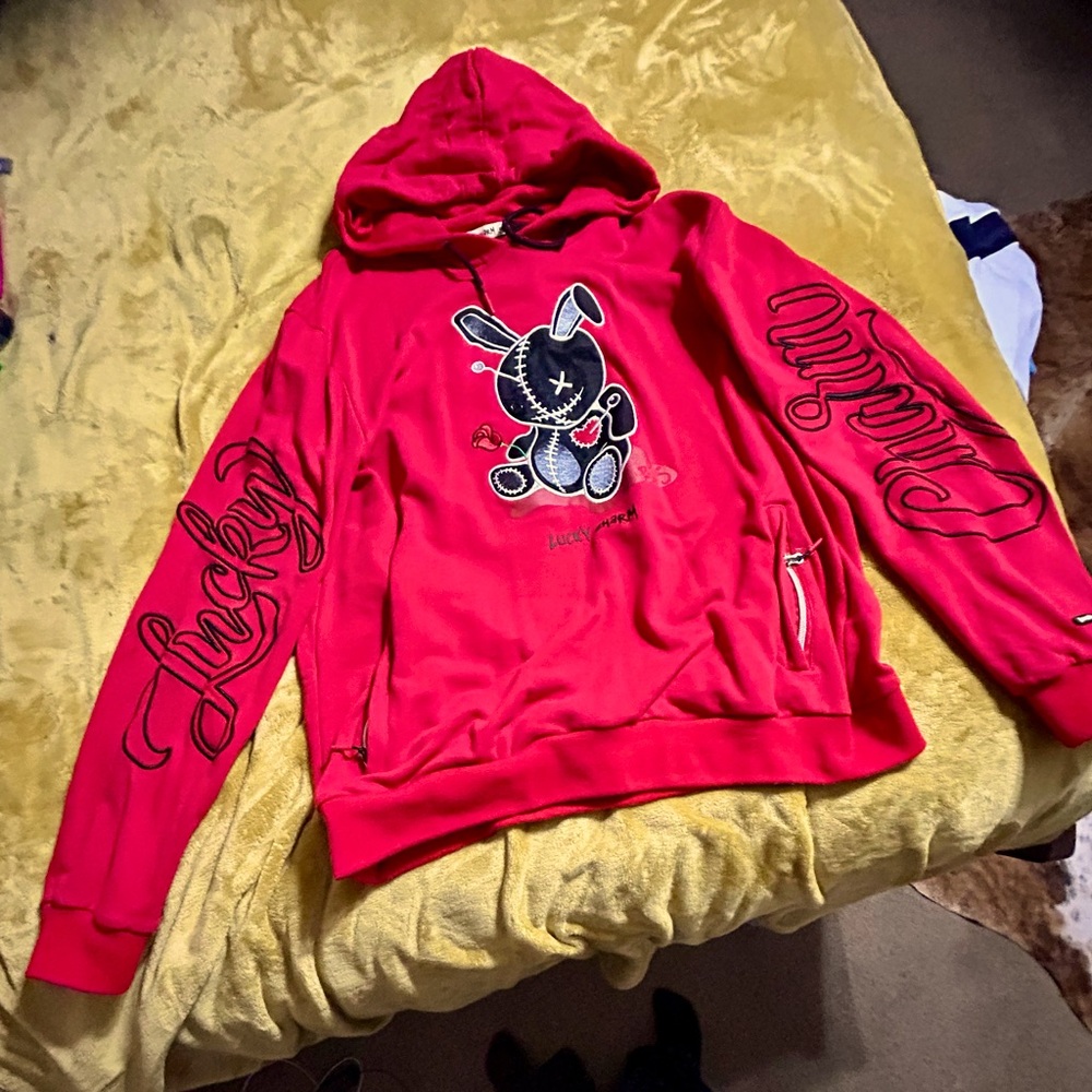 BKYS Lucky Charm Men's Red Hoodie, Size 3XL
